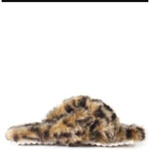 Diba True Cay Lee Fuzzy Leopard Slipper Sandals New in Box 9